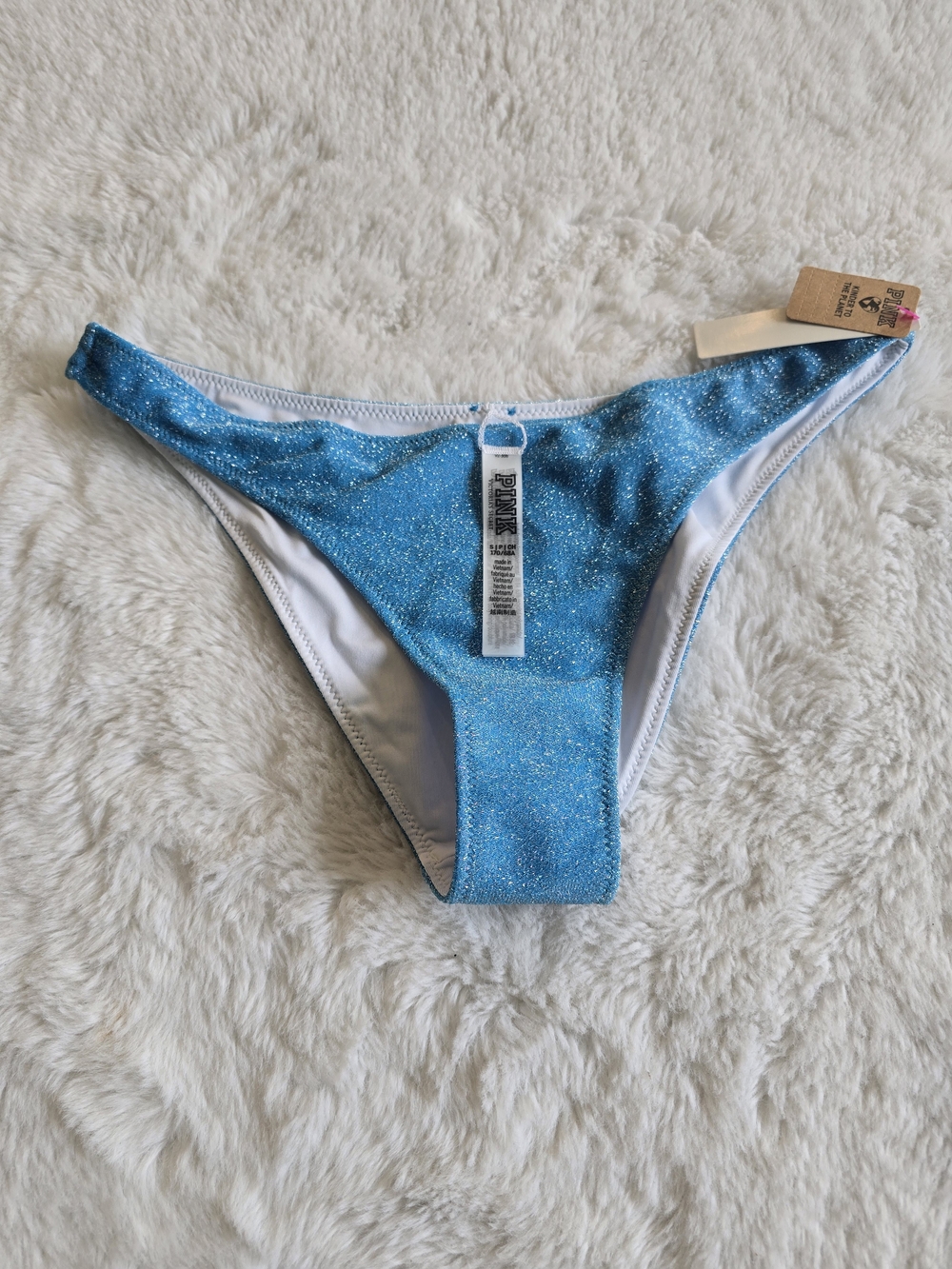 PINK Victoria's Secret Shimmer Blue Bikini Bottom